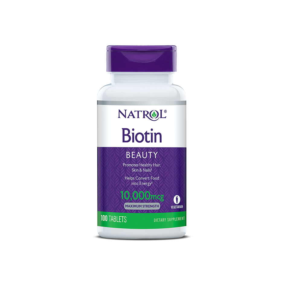 Natrol Biotin | 10000mg | 100Serv | 100Tabs.