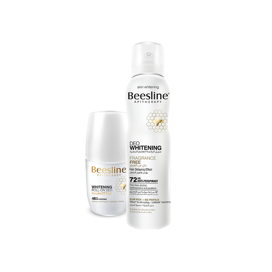 Beesline Deodorant WHITENING FRAGRANCE FREE Spray + Roll-on