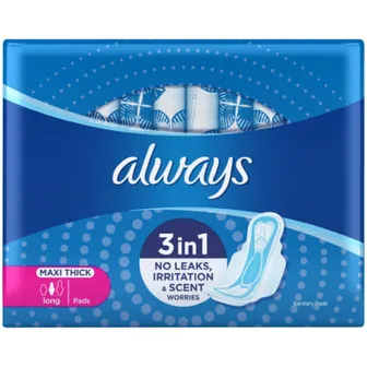Always | Pads 3 in 1 Maxi Thick Long | 8 Pcs