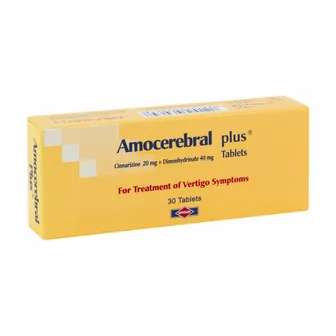 Amocerebral Plus Vertigo and Dizziness 20mg/40mg | 30 Tabs