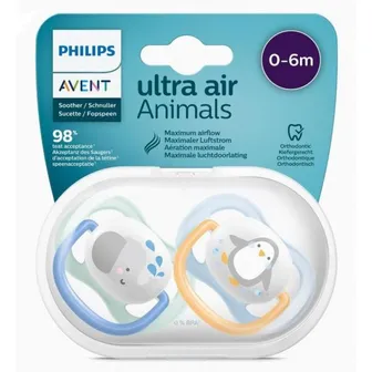 Philips | Avent Ultra Air Animals 0-6 M | 2 Pcs