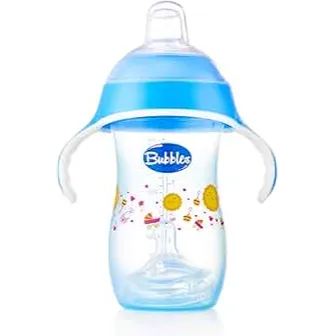 Bubbles | Natural Feeding Cup with Hand Blue | 280ml