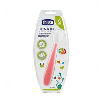 Chicco | Soft Silicone Spoon for Kids Red | 1 Pc