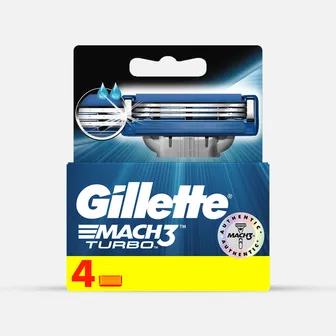 Gillette | Mach3 Turbo Razor Blades Refill | 4 Pcs