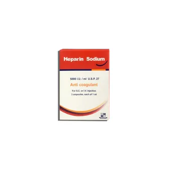Heparin Sodium Nile 5000i.u./ml | 3 Amps