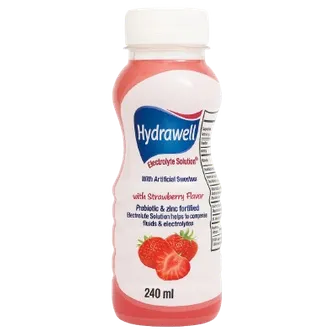 Hydrawell Electrolyte Solution with Strawberry Flavor | 240ml