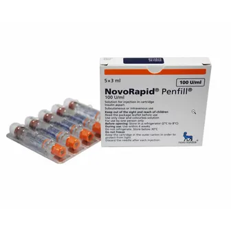 Insulin Novorapid | Penfill 100U/Ml | 5Cartridge | 3Ml