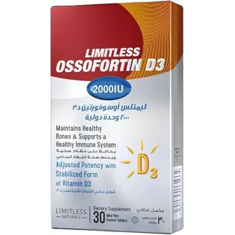 Limitless Ossofortin D3 2000 | 30 Coated Tabs
