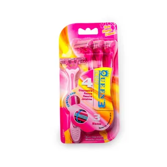 Lord | Queen Disposable Razors Triple Blades with Lubricating Strip | 4 Pcs