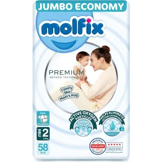 Molfix | Baby Diapers Open Size 2 | 58 Diapers