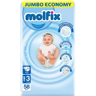 Molfix | Diapers Jumbo Pack Midi Size 3 | 58 Pcs