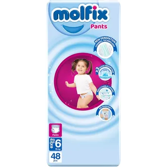 Molfix | Extra Large Baby Diaper Pants Size 6 | 48 Pcs
