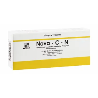 Nova-C-N | Common Cold - Analgesic - Headache - Antipyretic & Anti-Histaminic | 20 Tabs