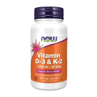 Now | Vitamin D3 And K2 | 1000 Iu/45Mcg | 120Caps