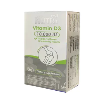 Nutri | 10,000 IU Vitamin D3 Bones & Immunity Health Support Supplement | 30Caps