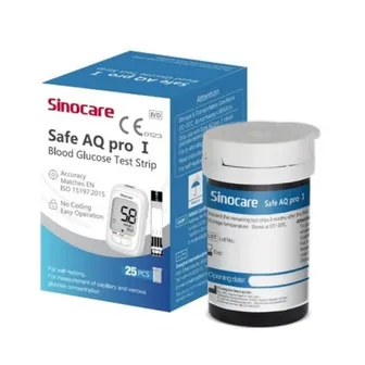 Sinocare | Safe AQ Pro 1 Blood Glucosa Refill Test Strips | 25 Strips