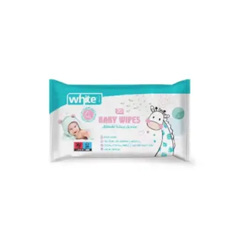 WHITE baby wipes 20