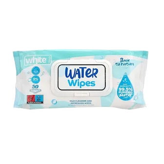 White | Water Wipes | 50 Wipes